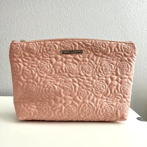 VINCE CAMUTO | Women's Makeup Cosmetic Travel Bag | Rose - Picture 1 of 13